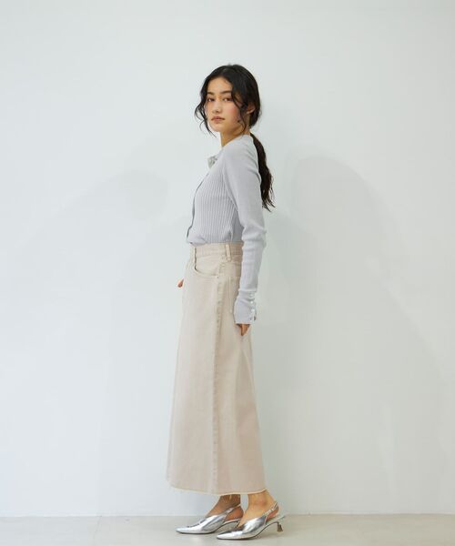COHINA(コヒナ)の「アシメセミフレアデニムスカート 【低身長・小柄女性】(デニムスカート・レディース・ブルー/ネイビー/ベージュ・S/XS)」の21枚目の写真