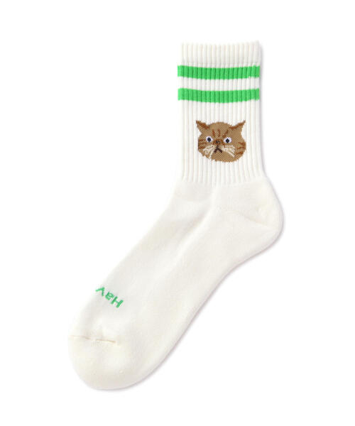 ROSTER SOX（ロスターソックス）の「ROSTER SOX/ロスターソックス  CAT SOCKS メンズ レディース（ソックス/靴下・メンズ・オレンジ/モスグリーン・1/2）」の8枚目の写真