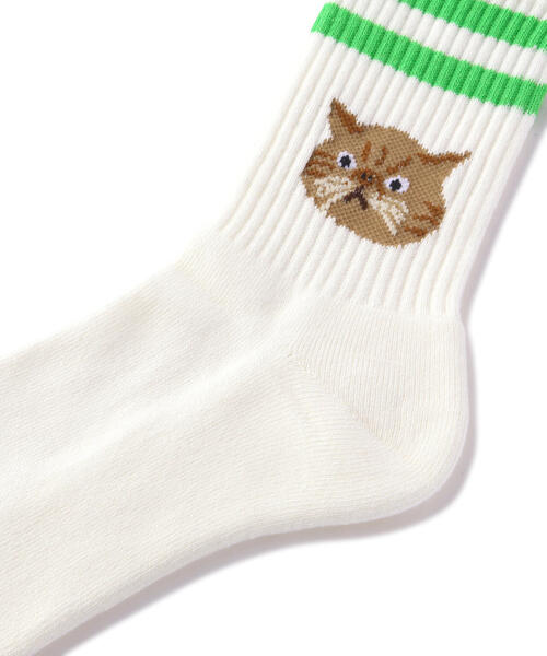ROSTER SOX（ロスターソックス）の「ROSTER SOX/ロスターソックス  CAT SOCKS メンズ レディース（ソックス/靴下・メンズ・オレンジ/モスグリーン・1/2）」の7枚目の写真