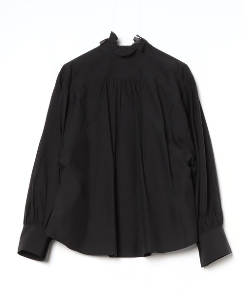 RUMCHE(ラムシェ)の「Half Moon Ruffle Blouse / ハーフムーンラッフルブラウス(シャツ/ブラウス・レディース・ホワイト/ブラック・FREE)」の5枚目の写真