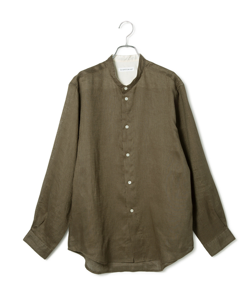 LE CERCLE par rope'（ルセルクルパーロペ）の「【mens】トロピカル麻バンドカラーシャツ（シャツ/ブラウス・メンズ・グリーン系その他2/グリーン/ネイビー/レッド系その他4・M/L）」の2枚目の写真