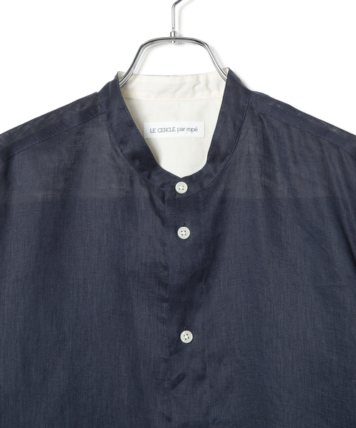 LE CERCLE par rope'（ルセルクルパーロペ）の「【mens】トロピカル麻バンドカラーシャツ（シャツ/ブラウス・メンズ・グリーン系その他2/グリーン/ネイビー/レッド系その他4・M/L）」の6枚目の写真