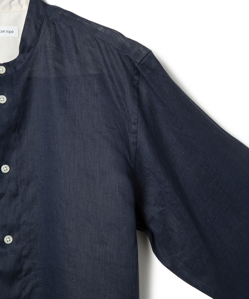 LE CERCLE par rope'（ルセルクルパーロペ）の「【mens】トロピカル麻バンドカラーシャツ（シャツ/ブラウス・メンズ・グリーン系その他2/グリーン/ネイビー/レッド系その他4・M/L）」の7枚目の写真