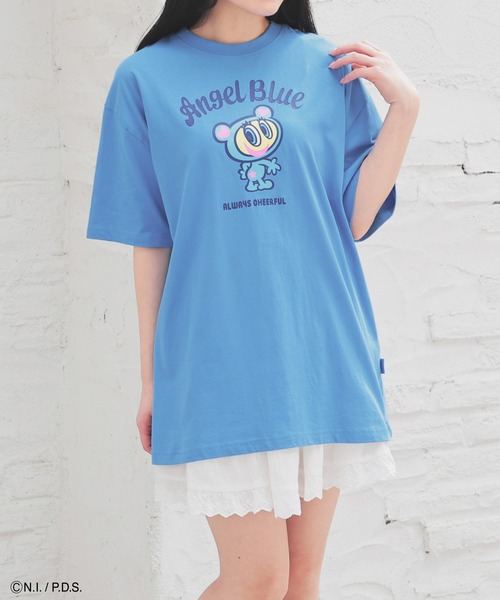 Honeys(ハニーズ)の「エンジェルブルー/ゆるT(Tシャツ/カットソー・レディース・ネイビー/ピンク/ホワイト/ブルー・L/LL/M/S)」の3枚目の写真
