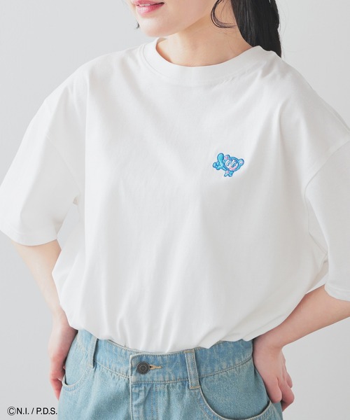 Honeys(ハニーズ)の「エンジェルブルー/ゆるT(Tシャツ/カットソー・レディース・ネイビー/ピンク/ホワイト/ブルー・L/LL/M/S)」の8枚目の写真