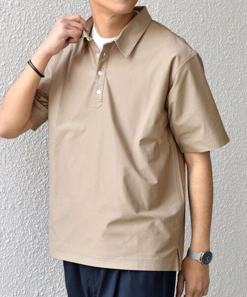 SHIPS any（シップス エニィ）の「SHIPS any: 360° THE CIRCLE STRETCH ポロシャツ(セットアップ対応)◇（ポロシャツ・メンズ・チャコールグレー/ネイビー/ベージュ・SMALL/MEDIUM/LARGE/X-LARGE）」の5枚目の写真