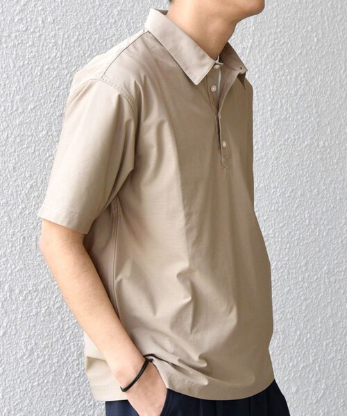 SHIPS any（シップス エニィ）の「SHIPS any: 360° THE CIRCLE STRETCH ポロシャツ(セットアップ対応)◇（ポロシャツ・メンズ・チャコールグレー/ネイビー/ベージュ・SMALL/MEDIUM/LARGE/X-LARGE）」の6枚目の写真