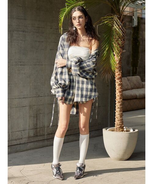 EVRIS(エヴリス)の「オリジナルEロゴハイソックス(ソックス/靴下・レディース・グレー/ホワイト・FREE)」の14枚目の写真