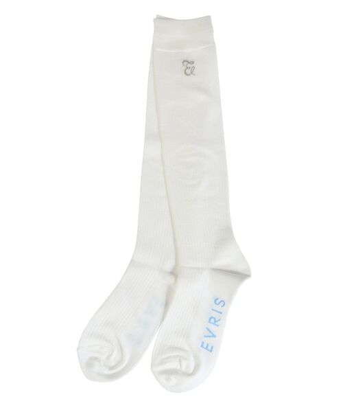 EVRIS(エヴリス)の「オリジナルEロゴハイソックス(ソックス/靴下・レディース・グレー/ホワイト・FREE)」の4枚目の写真