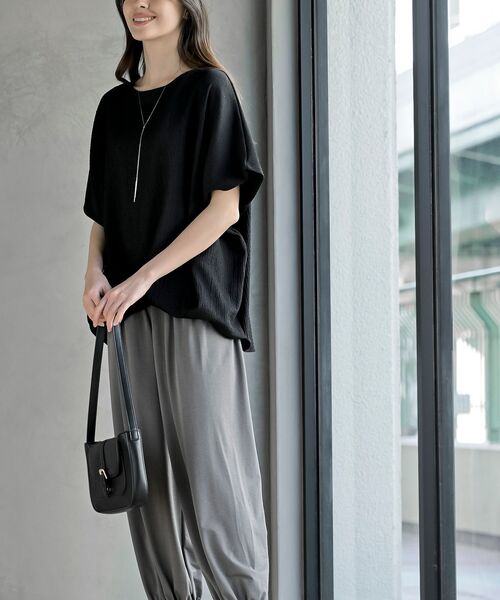 rps（アールピーエス）の「シャーリングドビー裾タックドルマンプルオーバー（その他トップス・レディース・チャコールグレー/ブラック/アイボリー・フリー）」の13枚目の写真