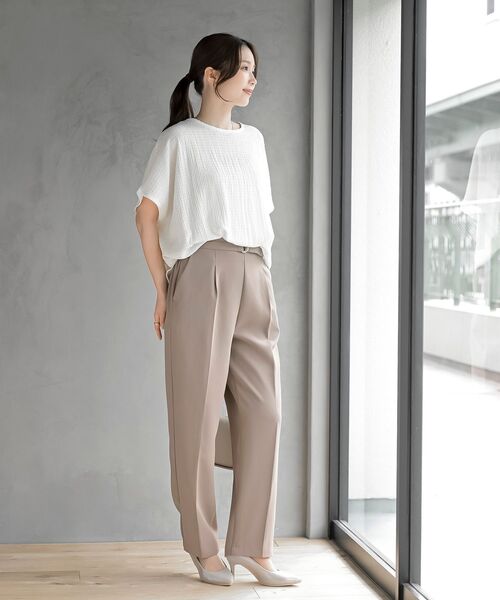 rps（アールピーエス）の「シャーリングドビー裾タックドルマンプルオーバー（その他トップス・レディース・チャコールグレー/ブラック/アイボリー・フリー）」の20枚目の写真