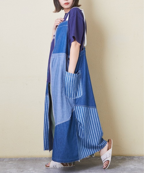 CUBE SUGAR（キューブシュガー）の「4.5オンスデニム3wayジャンパースカート（ジャンパースカート・レディース・インディゴブルー/ブルー系/ネイビー系・M）」の3枚目の写真
