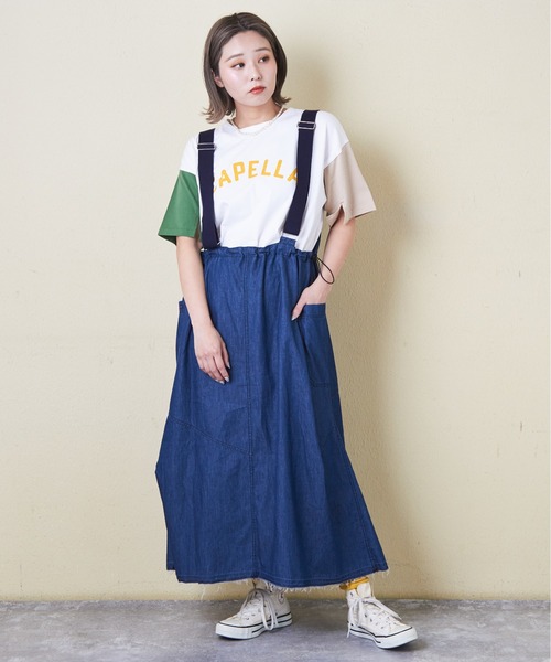 CUBE SUGAR（キューブシュガー）の「4.5オンスデニム3wayジャンパースカート（ジャンパースカート・レディース・インディゴブルー/ブルー系/ネイビー系・M）」の4枚目の写真