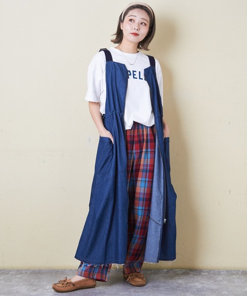 CUBE SUGAR（キューブシュガー）の「4.5オンスデニム3wayジャンパースカート（ジャンパースカート・レディース・インディゴブルー/ブルー系/ネイビー系・M）」の10枚目の写真