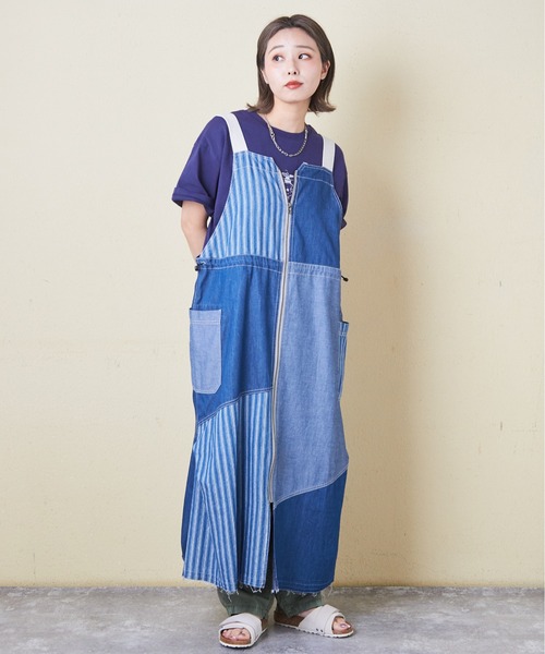 CUBE SUGAR（キューブシュガー）の「4.5オンスデニム3wayジャンパースカート（ジャンパースカート・レディース・インディゴブルー/ブルー系/ネイビー系・M）」の17枚目の写真