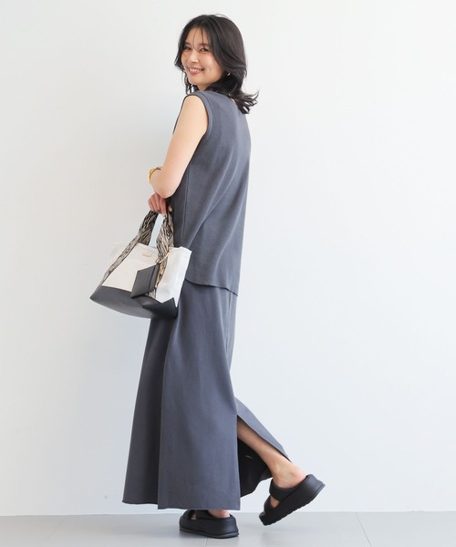 BARNYARDSTORM（バンヤードストーム）の「BARNYARDSTORM / 裏毛カットロングスカート＜セットアップ対応＞（スカート・レディース・チャコールグレー/ベージュ・S/M）」の3枚目の写真