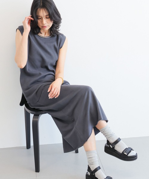 BARNYARDSTORM（バンヤードストーム）の「BARNYARDSTORM / 裏毛カットロングスカート＜セットアップ対応＞（スカート・レディース・チャコールグレー/ベージュ・S/M）」の4枚目の写真