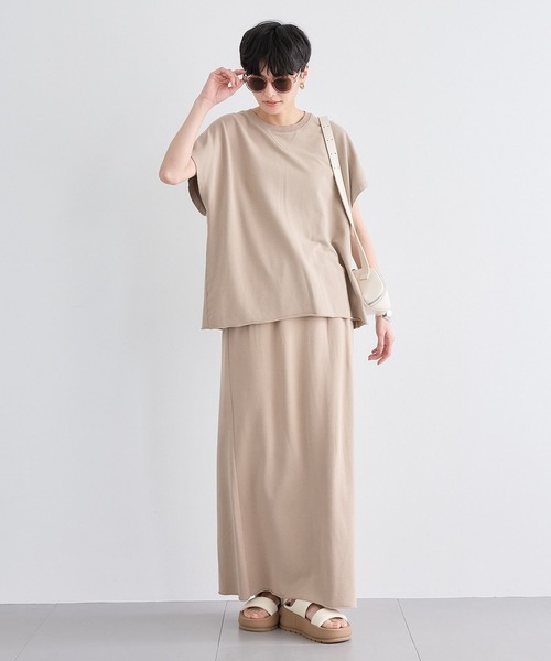 BARNYARDSTORM（バンヤードストーム）の「BARNYARDSTORM / 裏毛カットロングスカート＜セットアップ対応＞（スカート・レディース・チャコールグレー/ベージュ・S/M）」の6枚目の写真