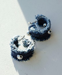 デニムボールフープピアス
