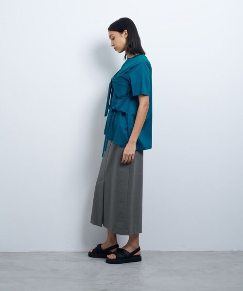 LANVIN en Bleu（ランバンオンブルー）の「アシンメノットTシャツ（Tシャツ/カットソー・レディース・ブラウン/オフホワイト/ブルー・38）」の16枚目の写真