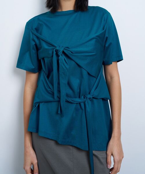 LANVIN en Bleu（ランバンオンブルー）の「アシンメノットTシャツ（Tシャツ/カットソー・レディース・ブラウン/オフホワイト/ブルー・38）」の21枚目の写真