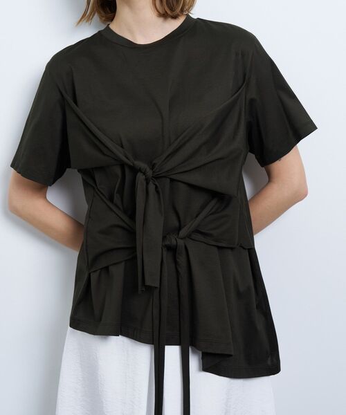 LANVIN en Bleu（ランバンオンブルー）の「アシンメノットTシャツ（Tシャツ/カットソー・レディース・ブラウン/オフホワイト/ブルー・38）」の7枚目の写真