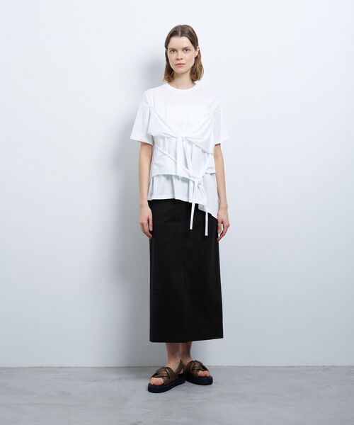 LANVIN en Bleu（ランバンオンブルー）の「アシンメノットTシャツ（Tシャツ/カットソー・レディース・ブラウン/オフホワイト/ブルー・38）」の9枚目の写真