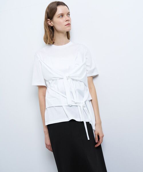 LANVIN en Bleu（ランバンオンブルー）の「アシンメノットTシャツ（Tシャツ/カットソー・レディース・ブラウン/オフホワイト/ブルー・38）」の12枚目の写真