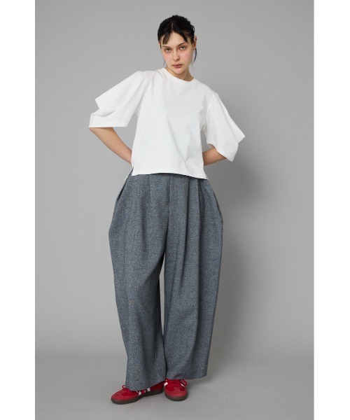 へリンドットサイ　Tuck sleeve tee BLU Tuck sleeve cut tops タックスリーブカットトップス（Tシャツ