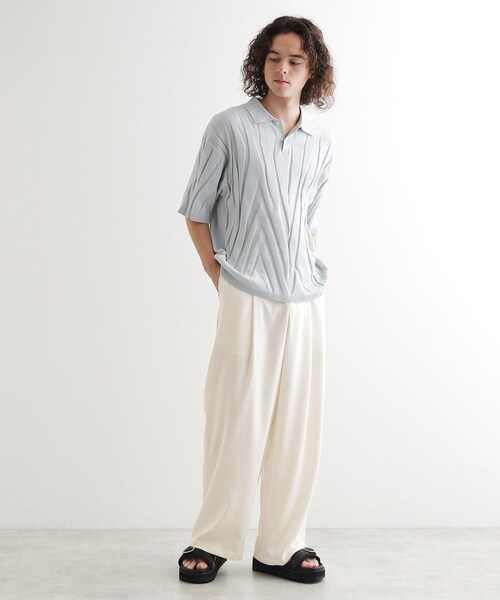 tk.TAKEO KIKUCHI（ティーケータケオキクチ）の「リネンタッチ バレルスラックス（その他パンツ・メンズ・ブラック/ブラウン系その他/オフホワイト・02/03）」の6枚目の写真