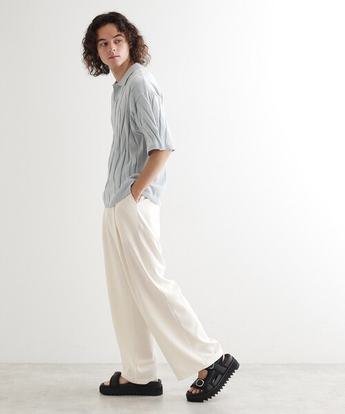 tk.TAKEO KIKUCHI（ティーケータケオキクチ）の「リネンタッチ バレルスラックス（その他パンツ・メンズ・ブラック/ブラウン系その他/オフホワイト・02/03）」の7枚目の写真