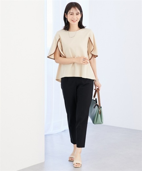 7days Life Styling(セブンデイズライフスタイリング)の「【接触冷感/UVカット】ドライタッチストレッチテーパードパンツ(スラックス・レディース・イエロー/ベージュ/ブラック・S/M/L/LL/3L)」の4枚目の写真