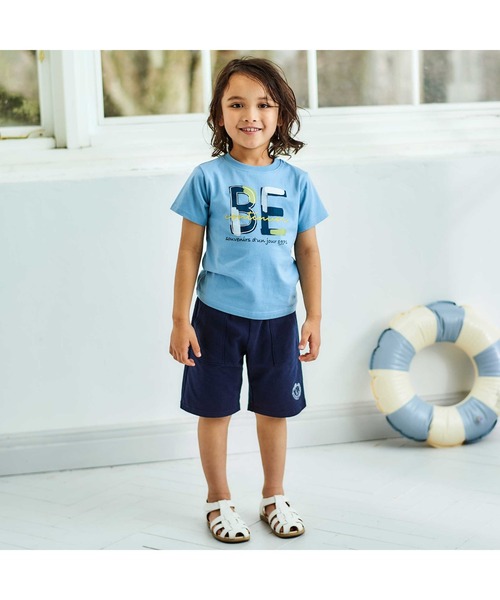 BeBe（ベベ）の「ミニウラケウエストリブハーフパンツ(80~150cm)（スウェットパンツ・キッズ・ベージュ/ネイビー・130cm/140cm/150cm）」の16枚目の写真