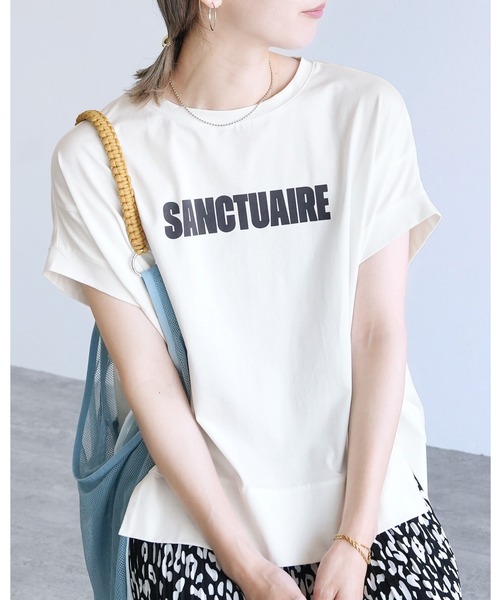 reca(レカ)の「ロゴプリントドルマンTシャツ(Tシャツ/カットソー・レディース・オフホワイト/ブラック/カーキ・FREE)」の2枚目の写真