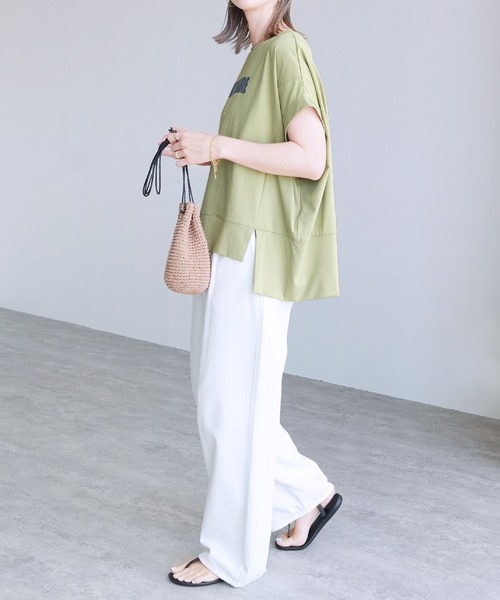 reca(レカ)の「ロゴプリントドルマンTシャツ(Tシャツ/カットソー・レディース・オフホワイト/ブラック/カーキ・FREE)」の22枚目の写真