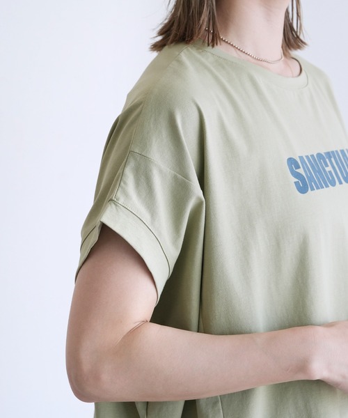 reca(レカ)の「ロゴプリントドルマンTシャツ(Tシャツ/カットソー・レディース・オフホワイト/ブラック/カーキ・FREE)」の7枚目の写真