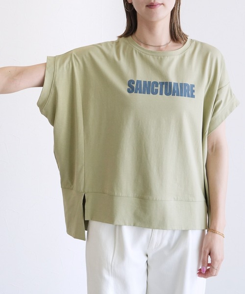 reca(レカ)の「ロゴプリントドルマンTシャツ(Tシャツ/カットソー・レディース・オフホワイト/ブラック/カーキ・FREE)」の6枚目の写真