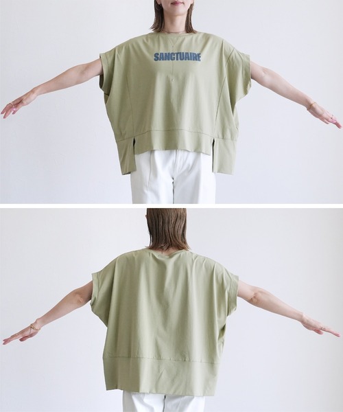 reca(レカ)の「ロゴプリントドルマンTシャツ(Tシャツ/カットソー・レディース・オフホワイト/ブラック/カーキ・FREE)」の15枚目の写真