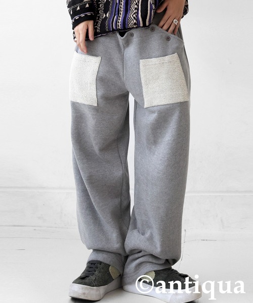 antiqua(アンティカ)の「スウェット テーパードパンツ(スウェットパンツ・レディース・ブラック/杢グレー・ONESIZE)」の17枚目の写真