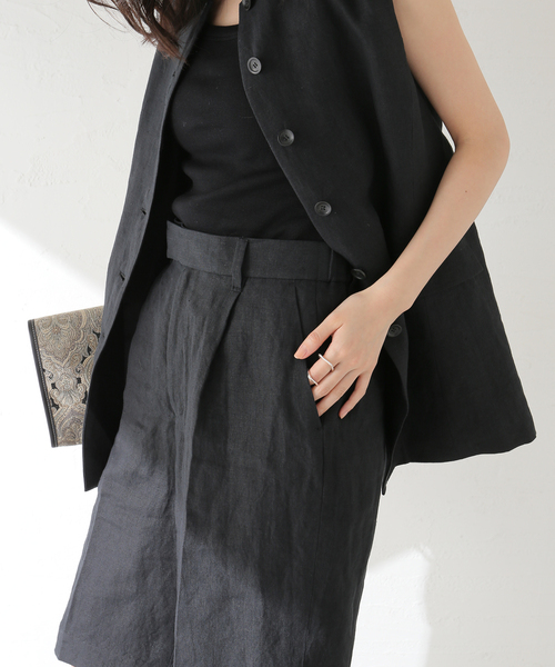 journal standard L'essage(ジャーナルスタンダードレサージュ)の「リネンキャンバスショートパンツ(その他パンツ・レディース・ブラック/ベージュ・FREE)」の20枚目の写真