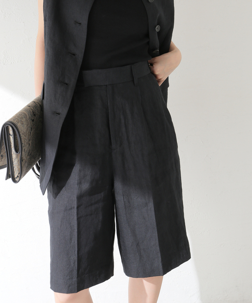 journal standard L'essage(ジャーナルスタンダードレサージュ)の「リネンキャンバスショートパンツ(その他パンツ・レディース・ブラック/ベージュ・FREE)」の19枚目の写真