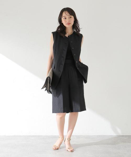 journal standard L'essage(ジャーナルスタンダードレサージュ)の「リネンキャンバスショートパンツ(その他パンツ・レディース・ブラック/ベージュ・FREE)」の18枚目の写真