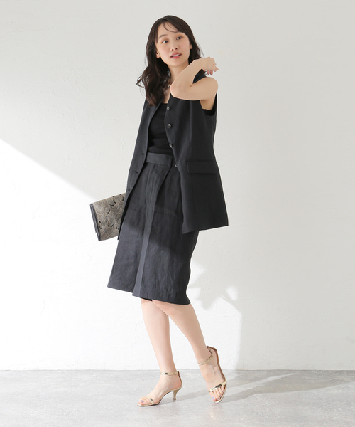 journal standard L'essage(ジャーナルスタンダードレサージュ)の「リネンキャンバスショートパンツ(その他パンツ・レディース・ブラック/ベージュ・FREE)」の17枚目の写真