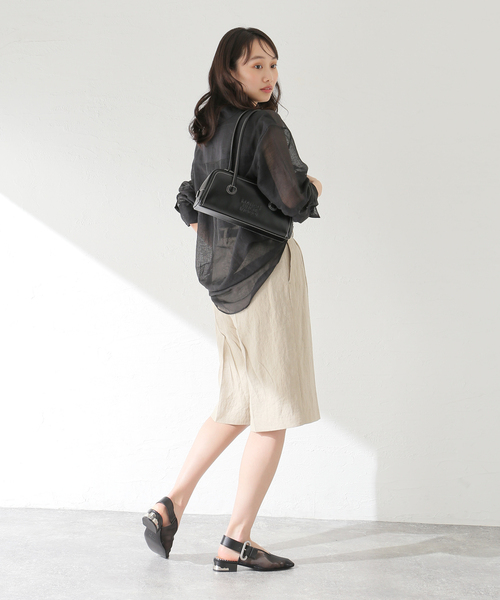 journal standard L'essage(ジャーナルスタンダードレサージュ)の「リネンキャンバスショートパンツ(その他パンツ・レディース・ブラック/ベージュ・FREE)」の6枚目の写真
