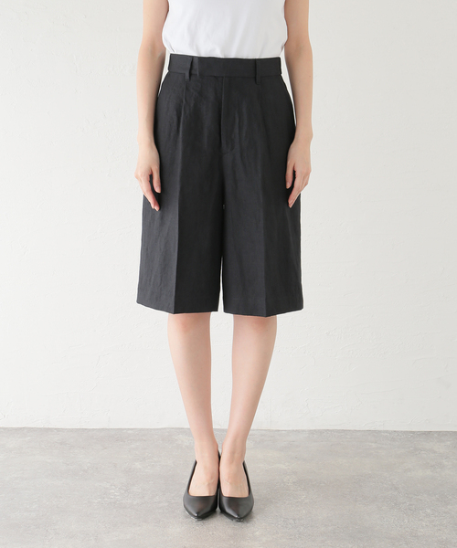 journal standard L'essage(ジャーナルスタンダードレサージュ)の「リネンキャンバスショートパンツ(その他パンツ・レディース・ブラック/ベージュ・FREE)」の3枚目の写真