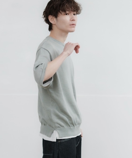 improves(インプローブス)の「接触冷感 サマーニット(ニット/セーター・メンズ・ネイビー/チャコール/グレイッシュベージュ/サックスブルー/ブラック/グレー・LARGE/MEDIUM)」の19枚目の写真