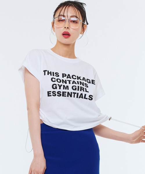 tシャツ 「Narcissus」ロゴドローコードＴシャツ レディース セール】【Narcissus】ロゴドローコードTシャツ（Tシャツ