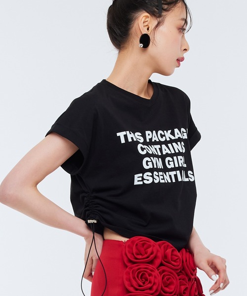 tシャツ 「Narcissus」ロゴドローコードＴシャツ レディース セール】【Narcissus】ロゴドローコードTシャツ（Tシャツ