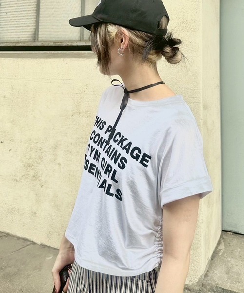 tシャツ 「Narcissus」ロゴドローコードＴシャツ レディース セール】【Narcissus】ロゴドローコードTシャツ（Tシャツ