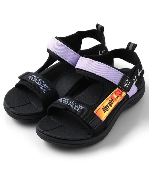 algy(アルジー)の「ベルトサンダル(サンダル・キッズ・ラベンダー/サックスブルー・24/22/20)」の1枚目の写真